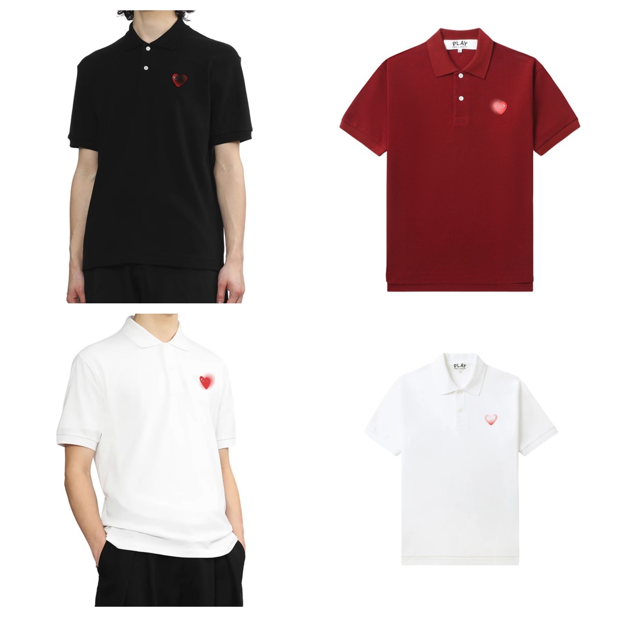 Japan Designer Red Eyed Heart Logo Men's Polo Shirt T-shirt Forma Classic Casual 8color Short Sleeve 4XL5XL Plus Big Size Cotton Youth Teenager