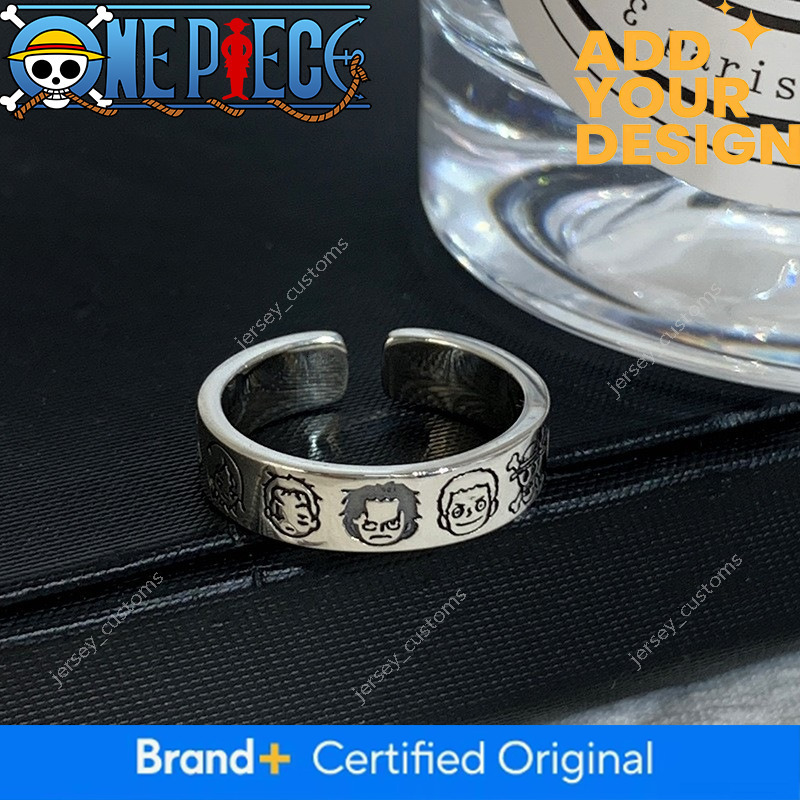 One Piece featuring anime characters, graffiti design, suitable everyday wear, adjustable open ring, hip-hop punk style, versatile ring for the inde
