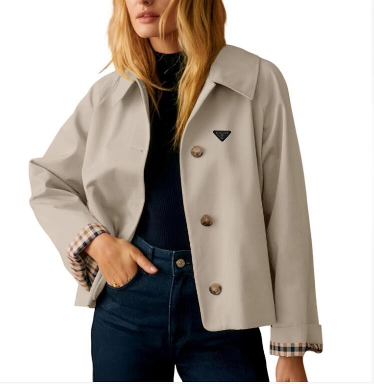 women jackets Lapel windbreaker DesignerJacket long sleeved plaid luxury womens coat