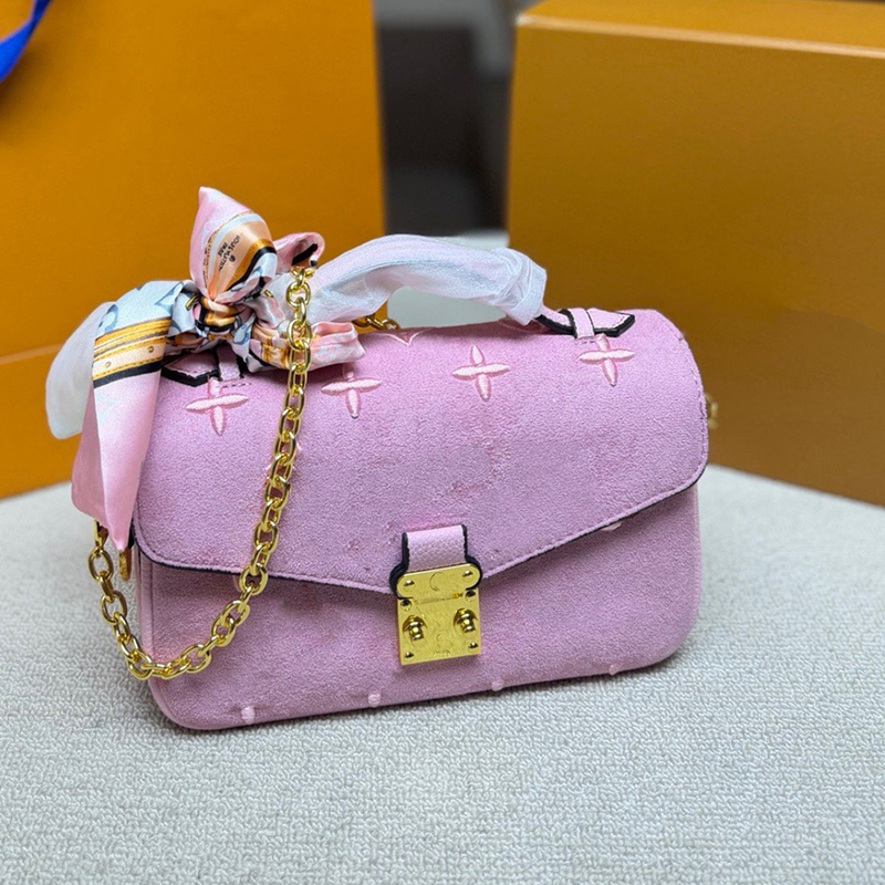 12A Designer Fashionable Women's Metis East West Embroidered Postman Bag Ladies Vintage Suede Embroidered Crossbody Bag Single Shoulder Handbag