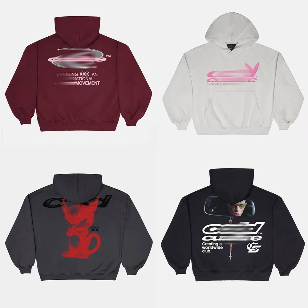 Designer hoodie Coldcultures hoodie 26FW Boxy Fit Hoodie Unisex Sweatshirt tops High Quality Cotton Multi Graphic Print Y2K Hip Hop Loose Cropped Pu