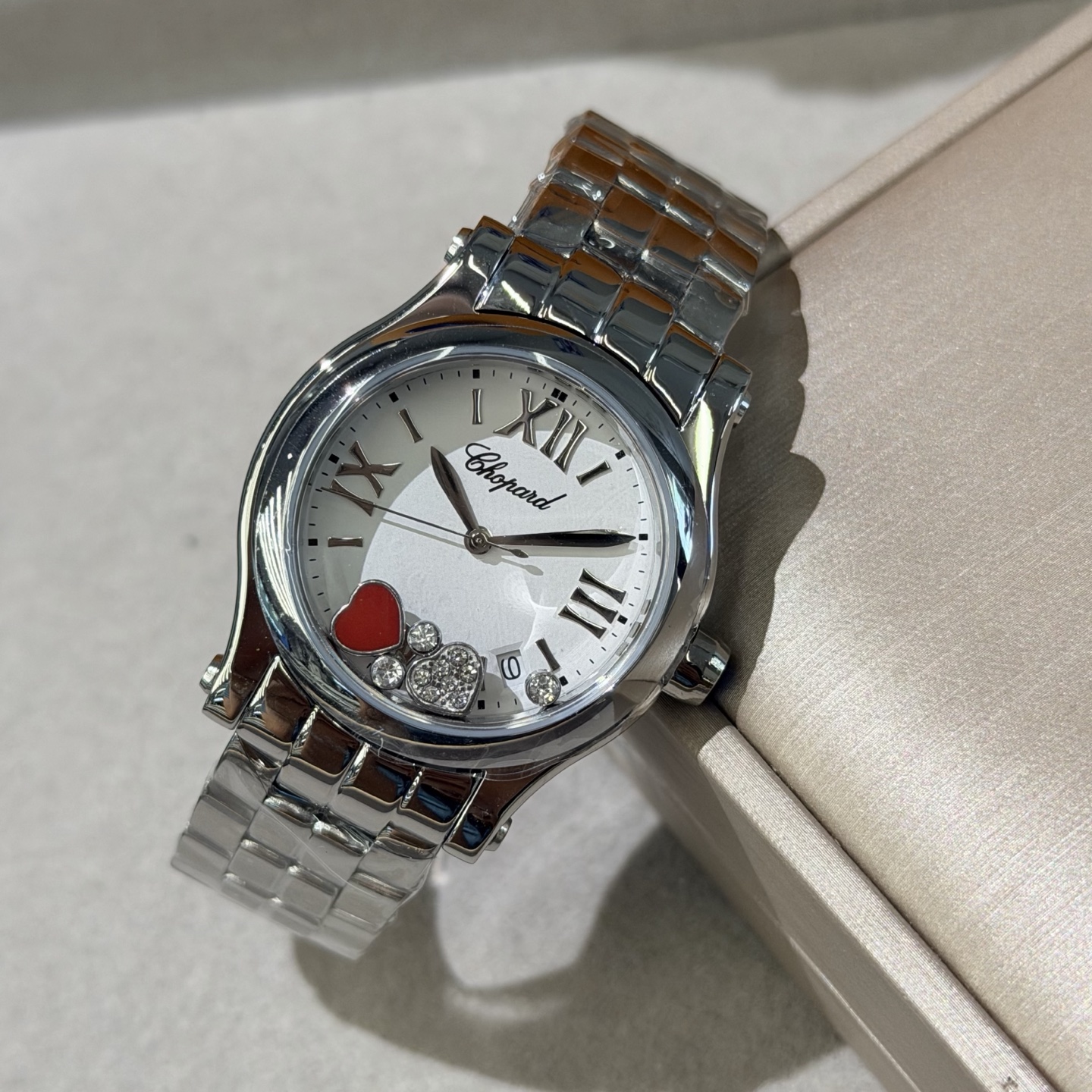 Women CHOPARDity designer Quartz movement HAPPY SPORT Diamond encrusted Watch High Quality Automatic watches women's precious stone wristwatche