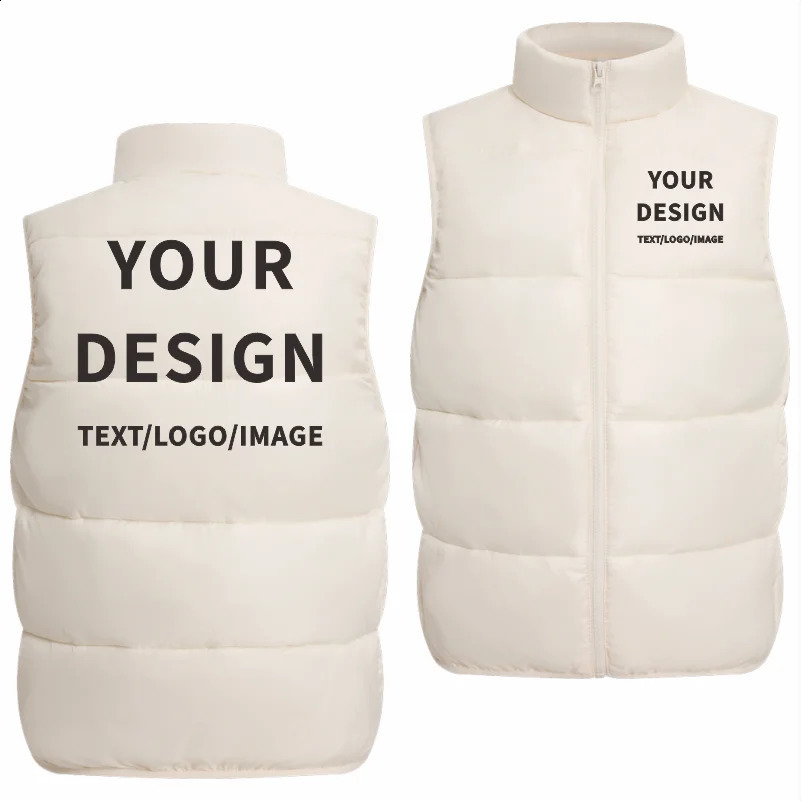 Winter Velvet Warm Down Vest Custom n Fashionable Solid Color Down Vest Printing Team Vest Print Personalized 260916