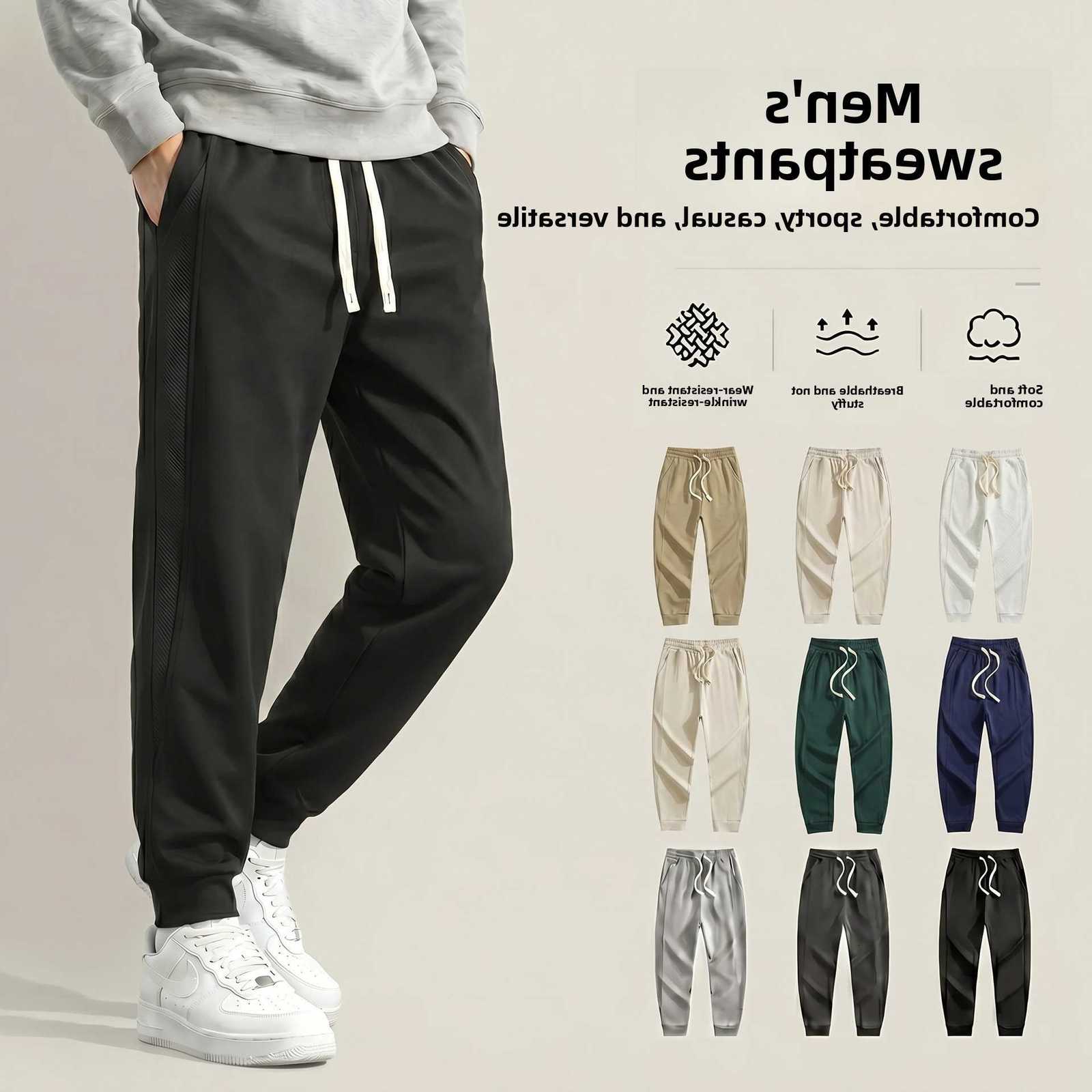 Trendy Autumn Winter 2026 New Men's Washed Sweatpants Retro Unisex Loose cotton Solid Joggers Pants Streetwears D260916