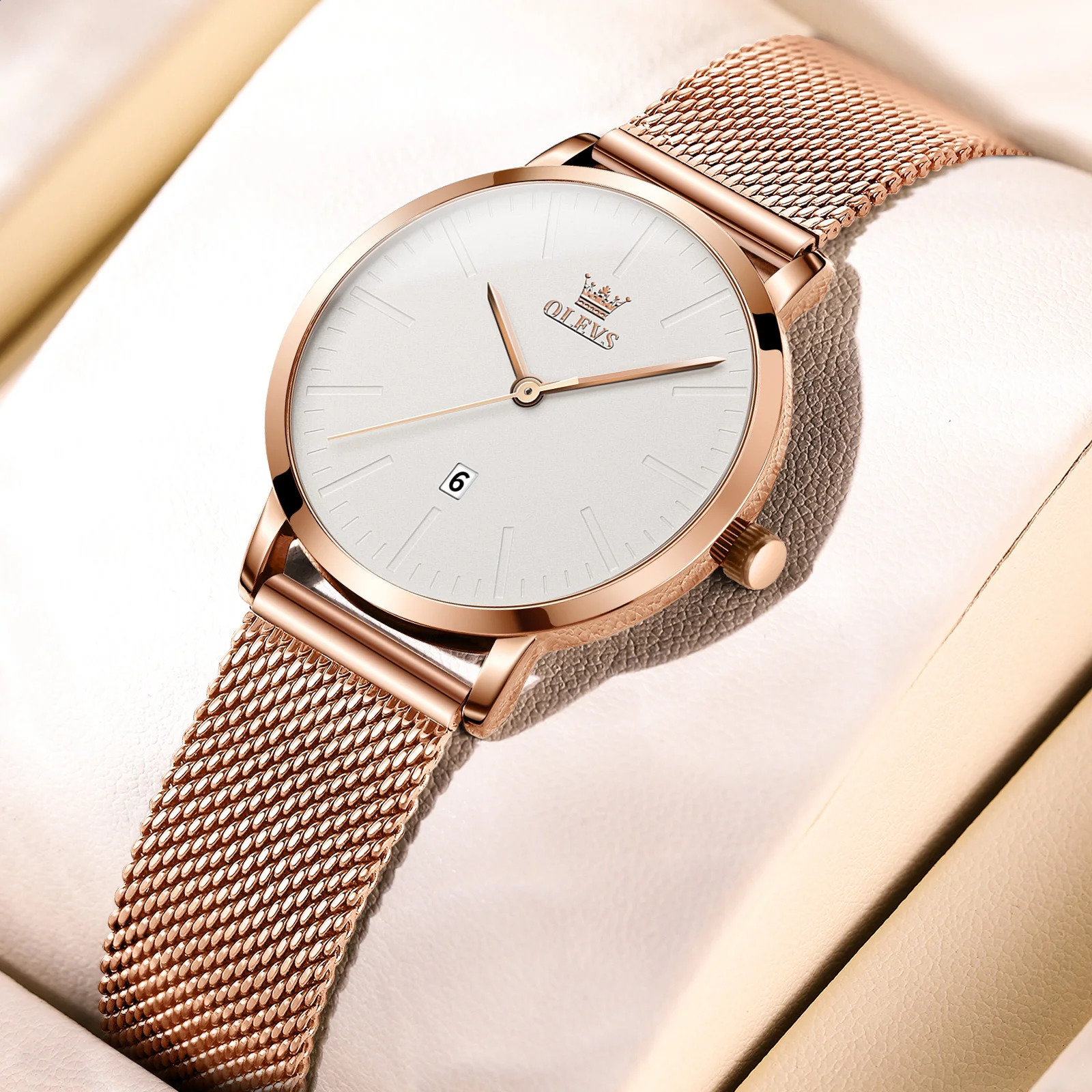 OLEVS y Fashion Watch for Women Stainless Steel Waterproof Quartz Ladies Wristwatch Original Simple Elegant Women's Watches 260916