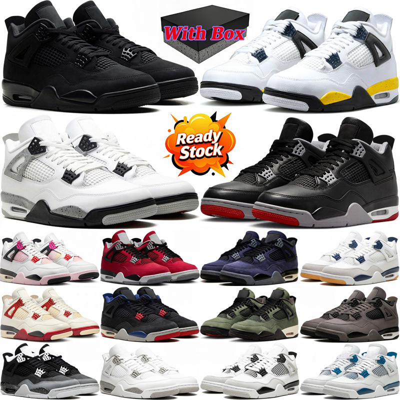 With Box Designer 4 4s JumpmanBasketball Shoes Men Women Tour Yellow Black Cat Toro Bravo White Cement Comic Bred Thunder Navy dhs gate Mens Trainer