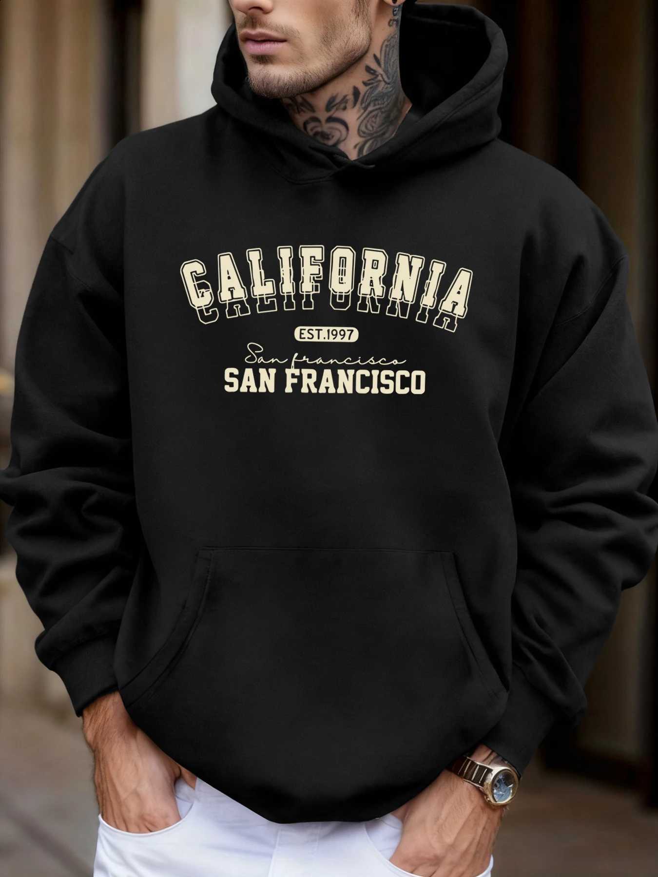 1997 California San Francisco Print Soft Loose Hoodies AutumnSportswear Men'S Sport Jogging Sweatshirts Comfy Tops D2609151