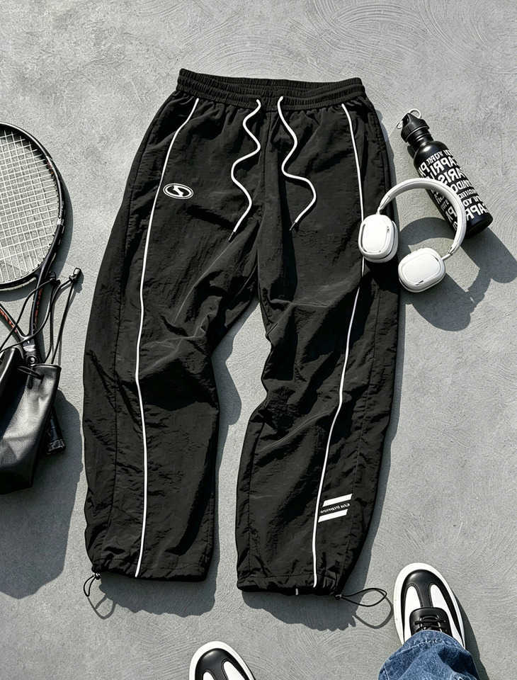 Striped Men's Lightweight Printed Quick-Dry Joggers with Drawstring Streetwear Pants for Gym Daily Spring Summer D260916