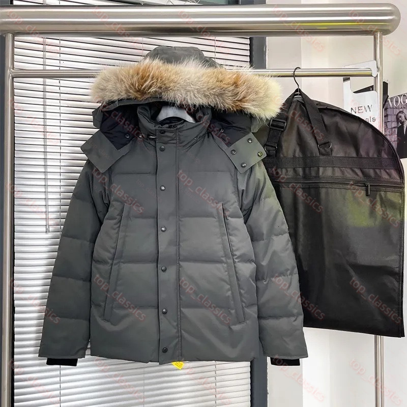 Men Goosejackets Jacket Designer Real Coyote Fur Outdoor Wyndham Windbreaker Outerwear Hooded Goosejackets Down Jacket Coat Parka Black Down Jacket