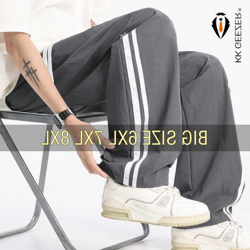 Pants Men Stripe Jogger Hip Hop Trousers Oversize 6XL 7XL 8XL Plus Size Sweatpants Casual Running Loose Unisex Streetwear Sports D260916