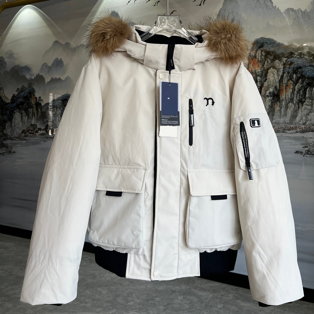 Jacket men jacket windbreaker jacket puffer jacket down jackets High quality coats peak purple Raccoon fur collar sleeve Zipper fill down warm coat
