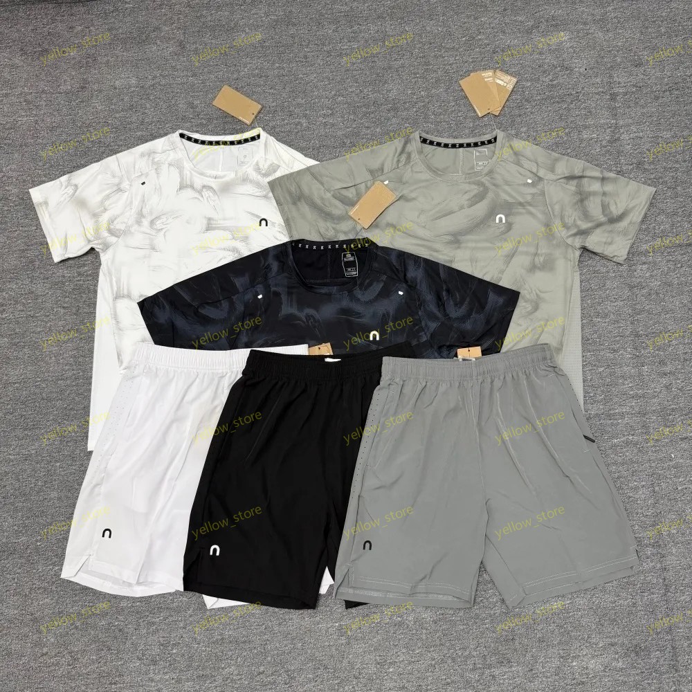 On running cloud Short Men Women Quick Dry Sports Suit Short Sleeve T Shirt Shorts 2 Piece Set Breathable Running Workout Gym Tracksuits
