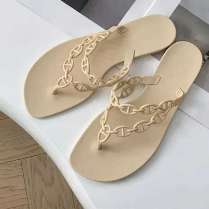 Summer Women Slippers Bow Flip Flops Flats Sandals Woman Outdoor Transparent Crystal Beh Shoes Female Shoes for Women Q260916