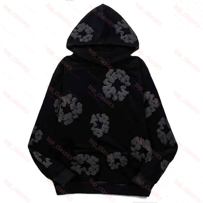 Denim Teears Hoodies Designer Mens Hoodie Hip Hop Streetwear Foam Printed Kapok Pullover Denumtear Hoodie Sweatshirts Cotton Fashion Casual Denim Ho
