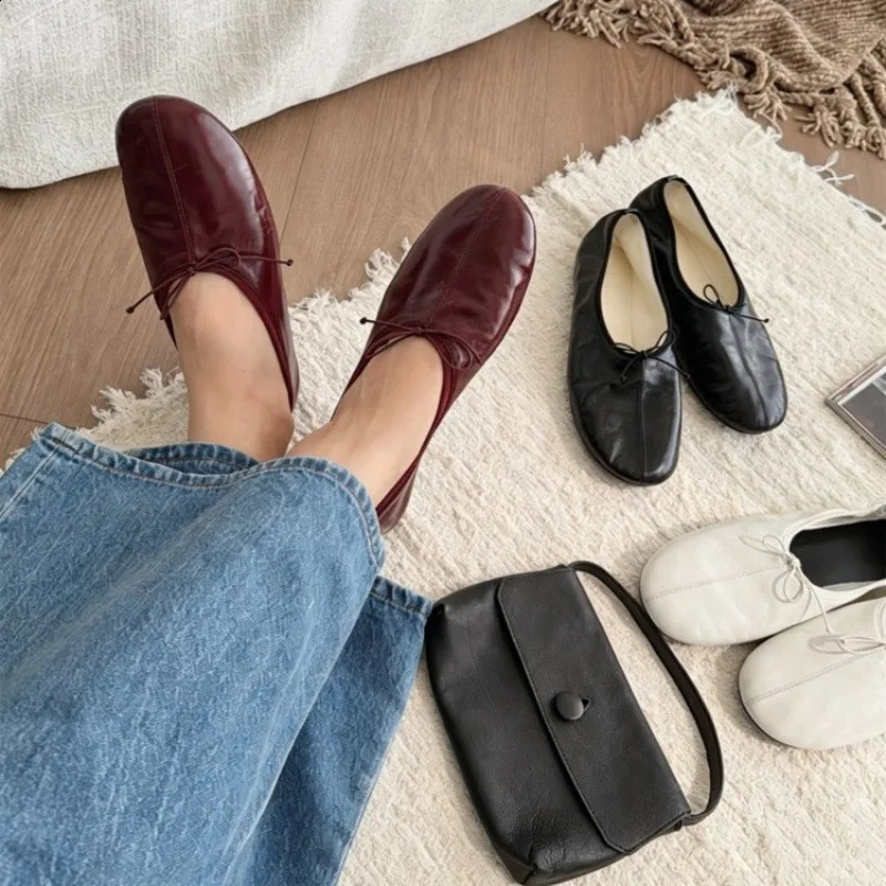 Spring Autumn Womens Ballet Flat Shoes Solid Color Nonslip Causal Outdoor Roundtoe Ladies Office Uniform Soft 260916