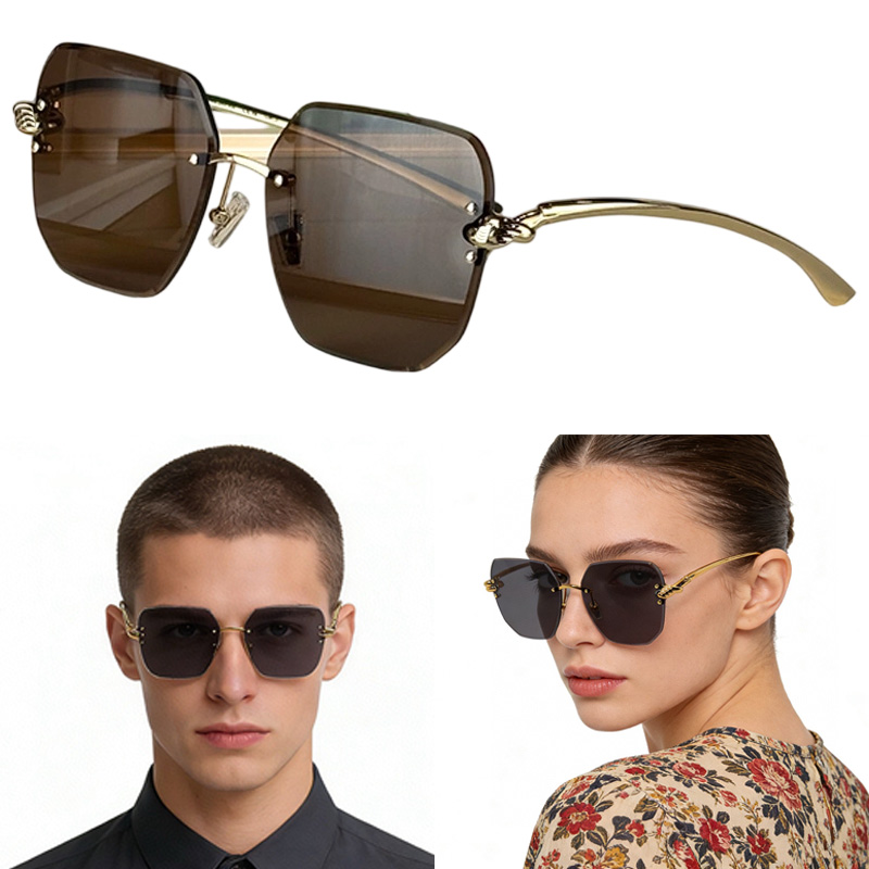 Lunettes de soleil Knot Shield BV1438S Lunettes de soleil en métal sans cadre à la mode pour hommes femmes Été en plein air résistant aux UV styl