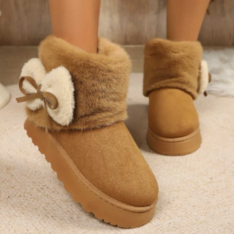 New Snow Boots for Winter Large Size Solid Color Short Cuff Warm Boots Cotton Shoes D260917