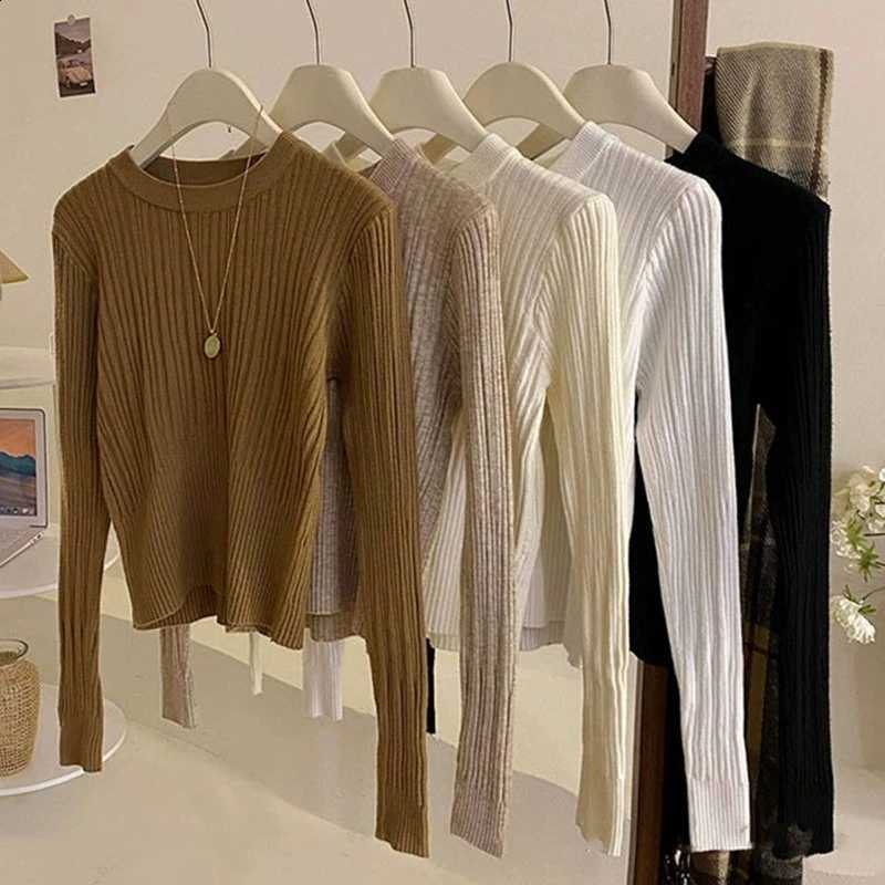2026 Autumn Winter AOSSVIAO Unique SlimFit O-Neck Women Pullover Base Top Elegant Long Sleeve Knit Sweater for Layering J260916