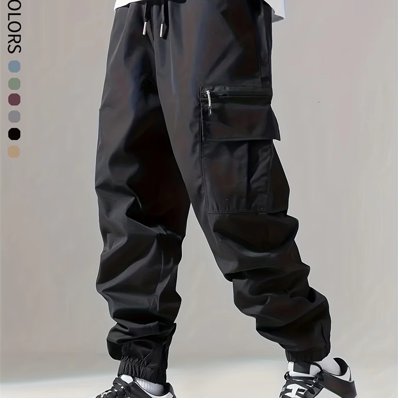 Men's Cargo Pants Thin Trousers Comfortable and Breathable Outdoor Casual Wearable Running Cycling Multi-pocket 004 260911ww