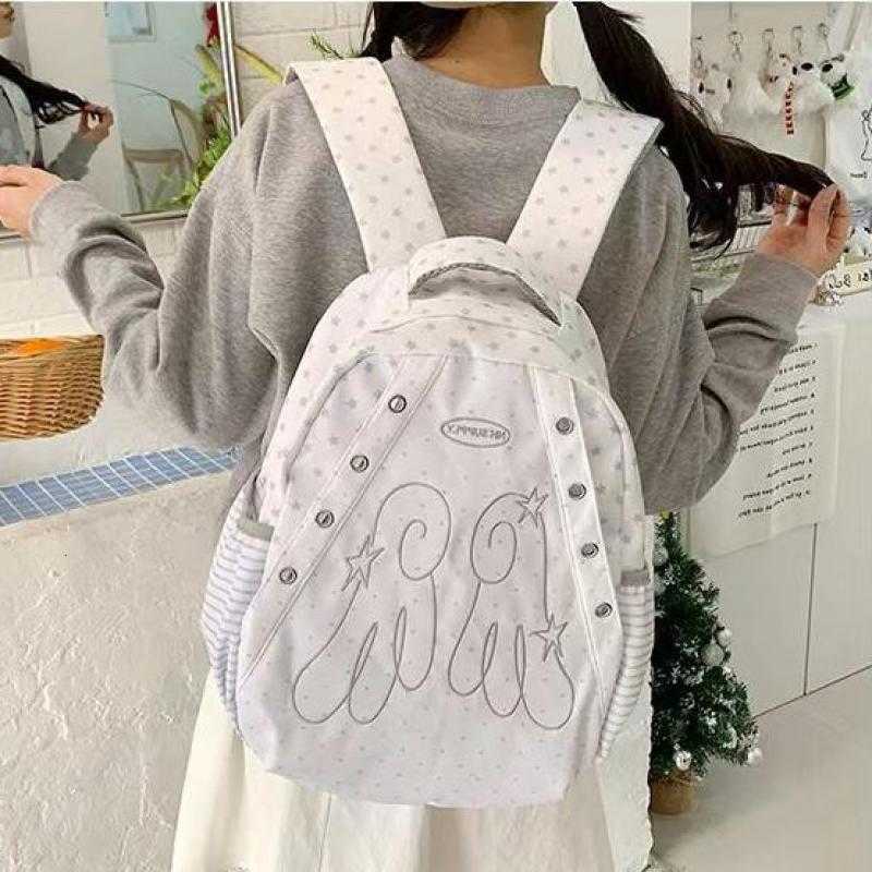 And Korean Japanese Original Cute Polka Dot Wing Backpacks Casual And Versatile College Style Student Backpack For Women TrendyT260917