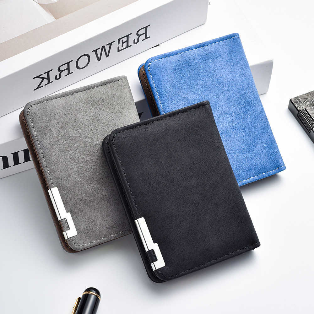 PU Leather New Retro-style Men's Wallet (in Grey Black and Blue) with Multiple Slots and HolderT260917