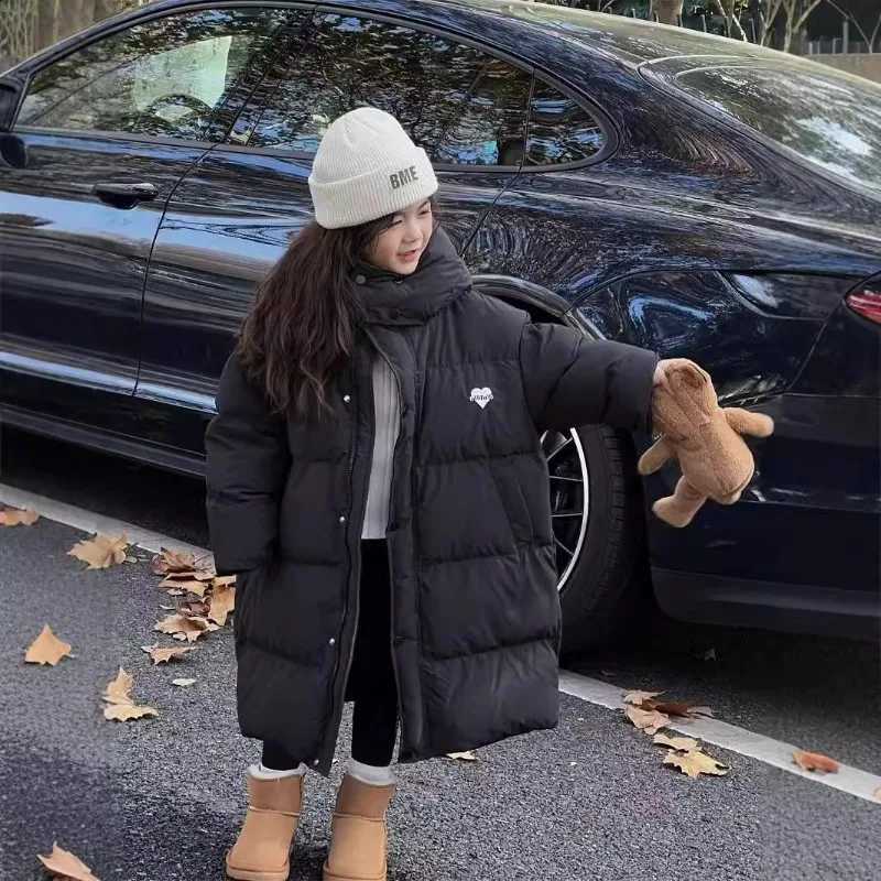 Winter ZOETOPKID New 2026 Girls' Cotton Jacket Waterproof Down Extended Over Knee Teenage Children's Coat for Outdoor Wear J260917