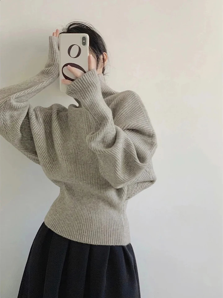 Women Turtleneck Sweater Solid Loose Lazy Wind Korean Vintage Long Sleeve Pullovers Spring Autumn Office Lady Casual Jumpers 260917