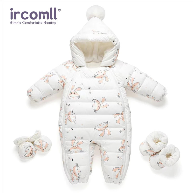 Ircomll Infant Baby Winter Lightweight Duck Down Overalls Fleece Children Jacket Cartoon Rompers For Boys Girls Toddler Jumpsuit 260915