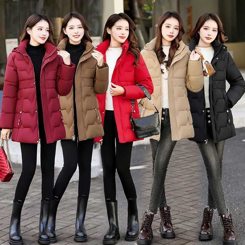 Winter Long Cotton-padded Jacket Women's 2026 New Commuter Down Coat Women Parkas Slim Hooded Outwear Ladies Korean Overcoat Top H260917