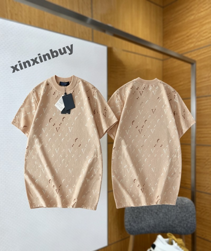 xinxinbuy Men designer Tee t shirt Letter Jacquard Gradient Color Block Knit Fabric Letter Embroidery Pocket cotton short sleeve women red blue whit