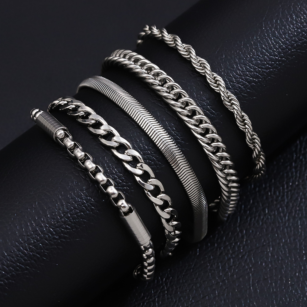 5 pieces of 304 bracelets, new and stylish design, wholesale stainless steel bracelets