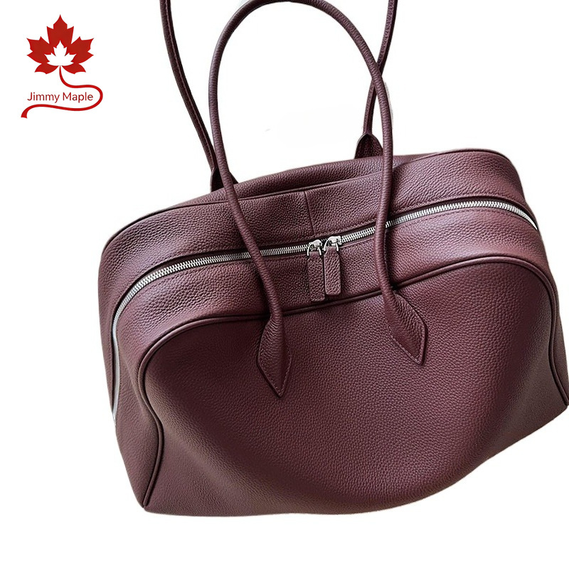 Strict Selection High-End 100% First Layer Cow Leather Women's Handbag Large Long-Handle Female Travel Laptop Shouder Bag Maroon Suotong260917