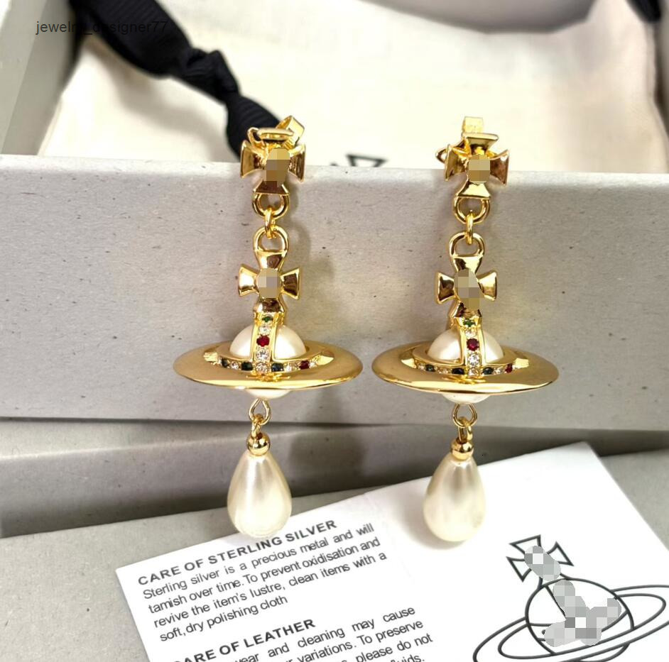 Brand Stud Designer Earrings Fashion Women Jewelry Planet Earing Pearl Saturn Gold Earring Cjeweler Woman Orecchini Hgt