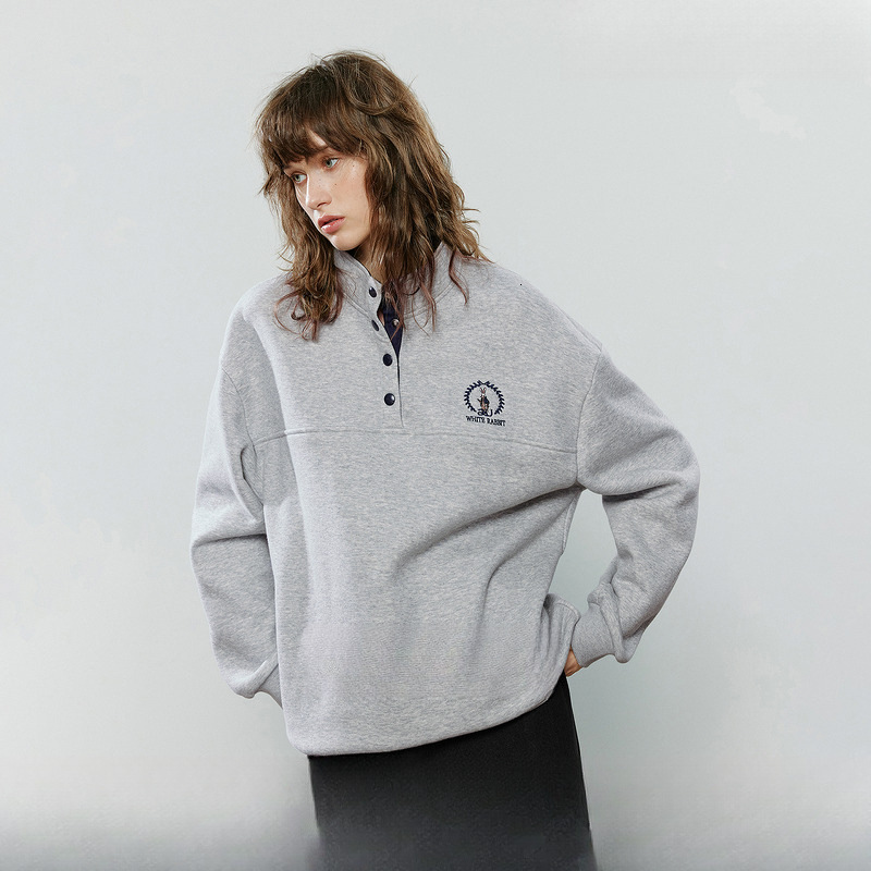 Women's Men Coat Hoodie Pullover Winter New Two-Piece Hooded Sweatshirt/Stand-Up Collar Fleece-Lined Casual Versatile Sweatshirt/Two-Piece Swea