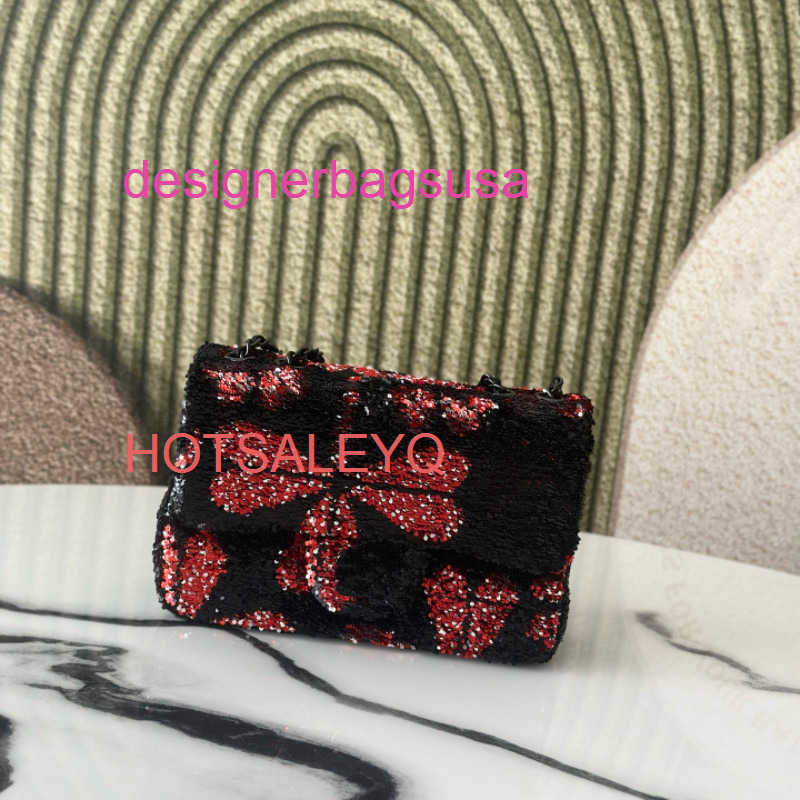 Designer Bags Luxury 2026 New Spring Style Small Woven Rhinestone Beaded Chain Bag Single Shoulder Crossbody Bag Genuine Leather Women's Bag Yq