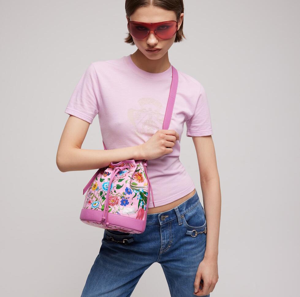 Designer bucket bag Venice Series small bucket bag 12A Mirror quality Printed genuine leather shoulder bags luxury drawstring crossbody bags fashion