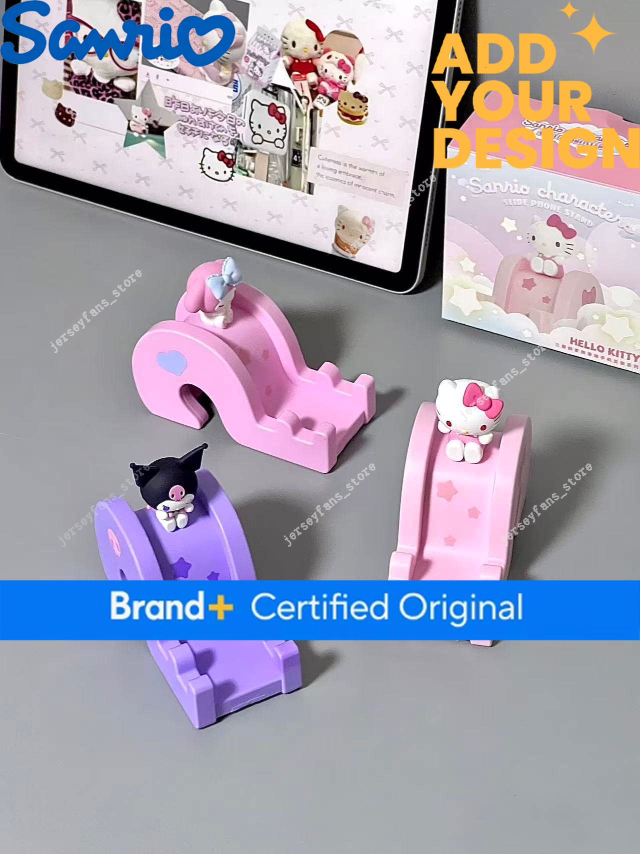 Authentic Wolfboy Sanrio Family Slide Phone Stand Ornament Hello Kitty Kuromi My Melody Merchandise 19