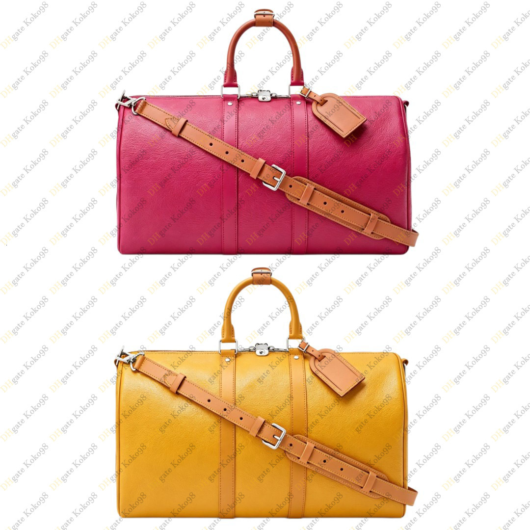 Genuine Leather Designe Luxury Neutral Handbag Women Crossbody Bags Tote Handbag M26868 M26867 Kep Bandou 45CM TOP Mirror Quality Luggage Men Travel