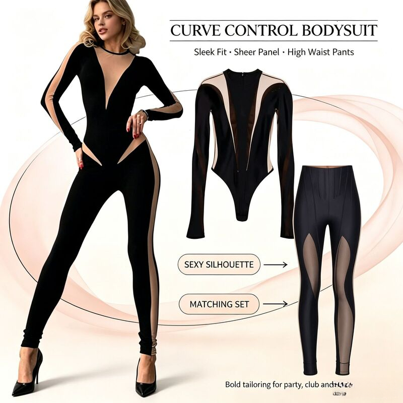 high quality mugler jeans Fishbone Waist-Cinching Footed Stretch Casual Pants Set mugler leggings 2026 New Fashionable Niche High-End Slimming tees