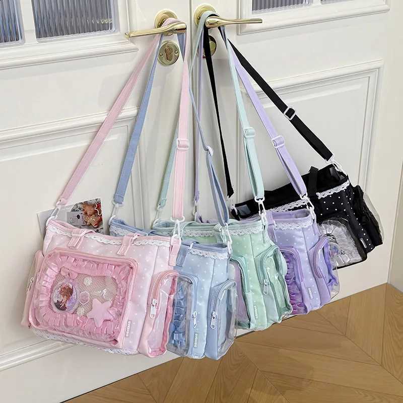Japan style Large Capacity Lace Tote Bag New High Beauty Fresh Transparent Smack Ita bag for Lightweight Crossbody Bag H260916