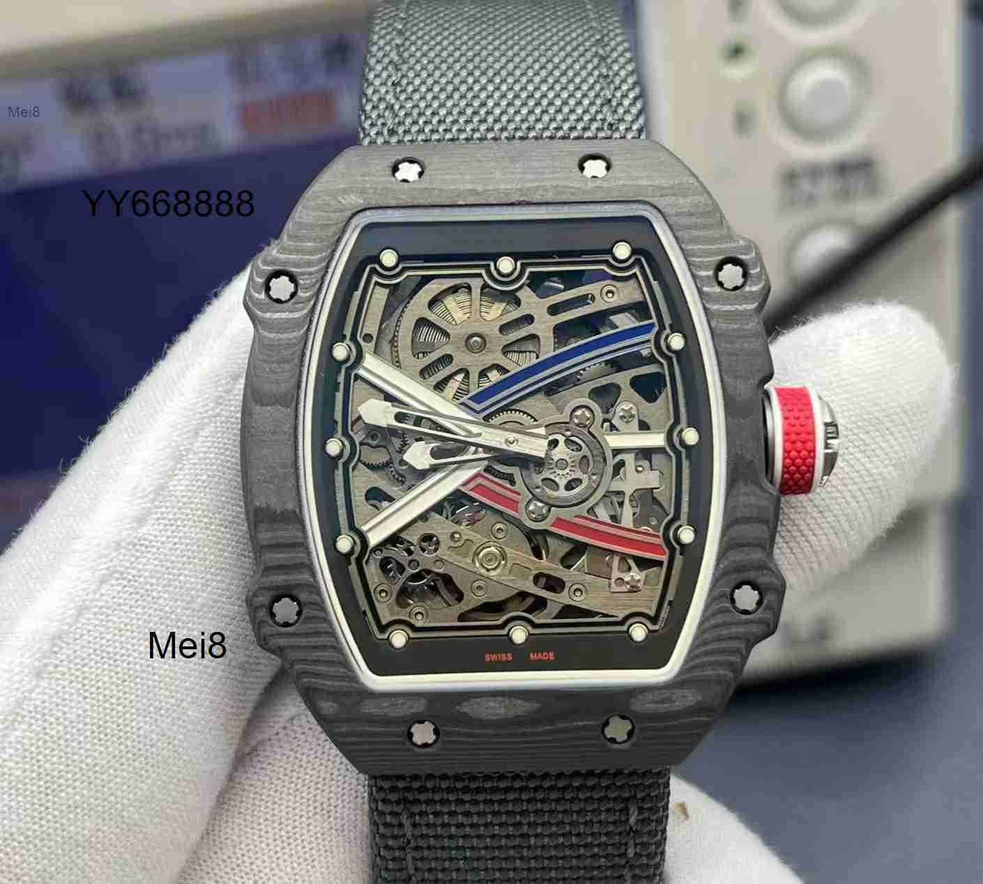 Mens watches high quality Luxury watch Automatic Mechanical watch Rmm6702 Tourbillon Movement 38X47X78mm sapphire crystal mirror ceramic case design