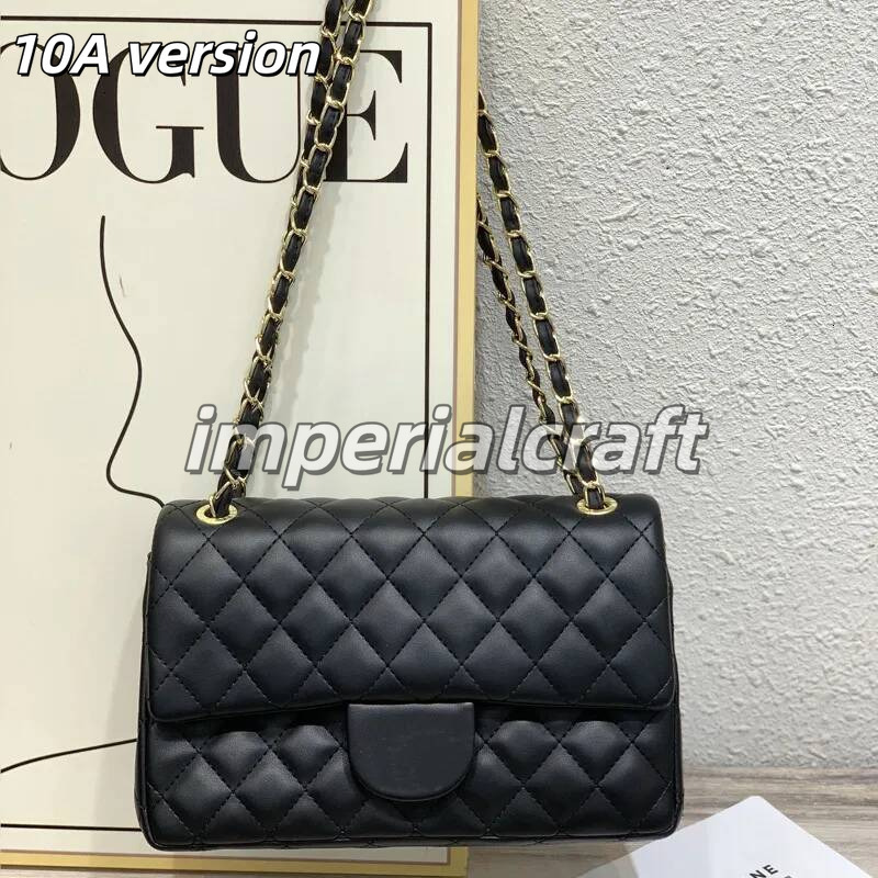 2026 10A Designer chanttnels Bag Shoulder Bag Classic Plaid Lattice Flap Totes Ladies cc Handbag Series Chain Purses Genuine Leather Bags Purse Doub