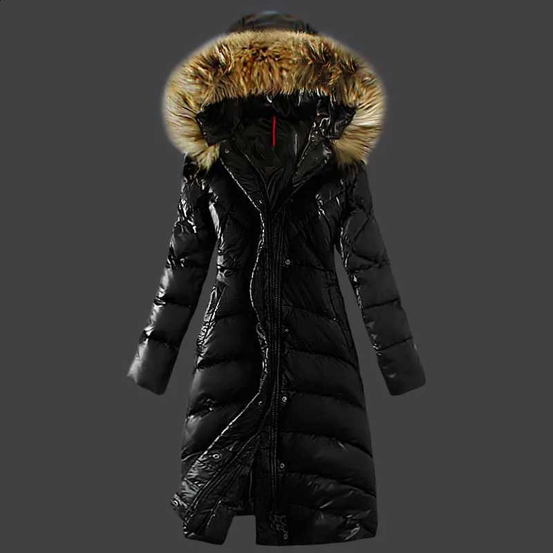 2026 Winter New Lengthened Thickened Over Knee Hooded Warm Puffer Jacket Women Feather Neck Duck Down Coat H260917