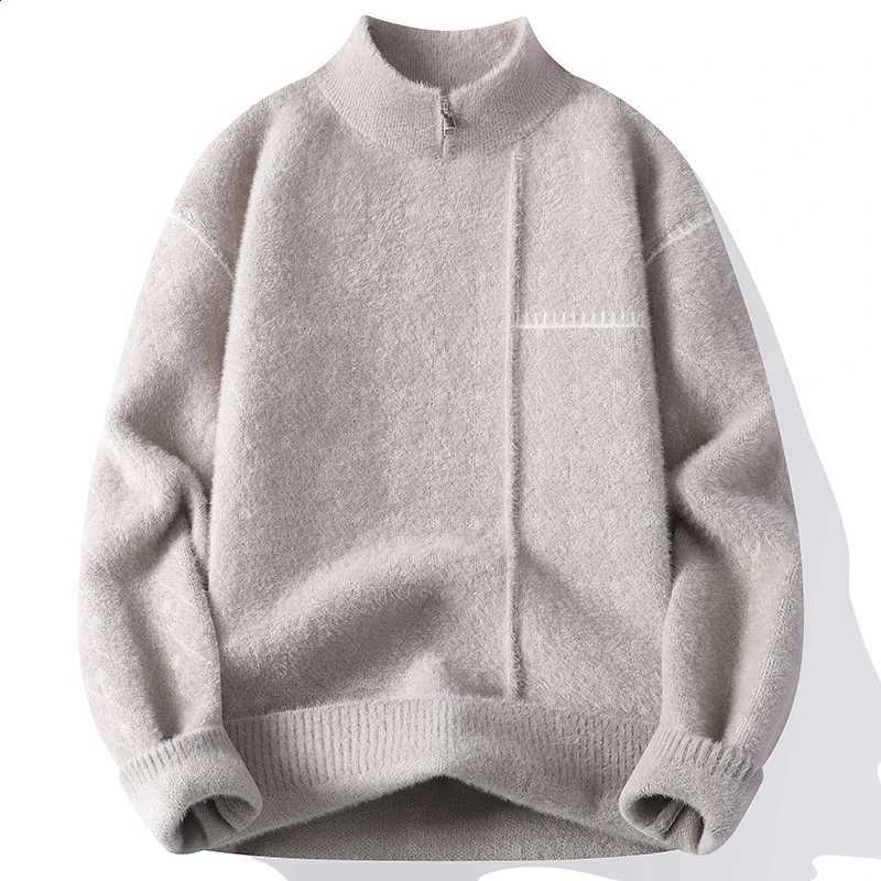Pullovers Knit Men 2026 Casual Winter Fashion Sweater Mens Thick Warm Loose Knitted Sweaters Half-Zip KnitStreetwearW260915
