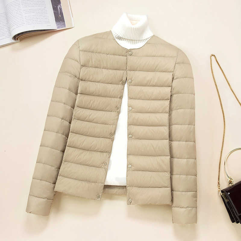O-neck Korean Slim V-neck Fit Female Short Quilted Puffer Coat 2024 New Arrivlas Women Ultra Lightweight Packable Liner Jackets H260917