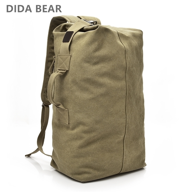 Man Travel Backpack Large Capacity Mountaineering Hand Bag High Quality Canvas Bucket Shoulder Bags Men Backpacks 260916