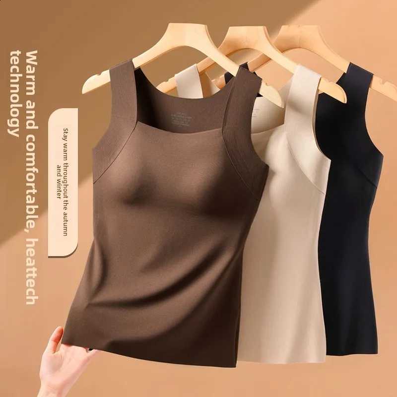 Ladies Fashionable Slim Fit Winter Anti Cold Warm Vest Comfortable Seamless Breathable Fixed One-piece Cup Women's Top H260916