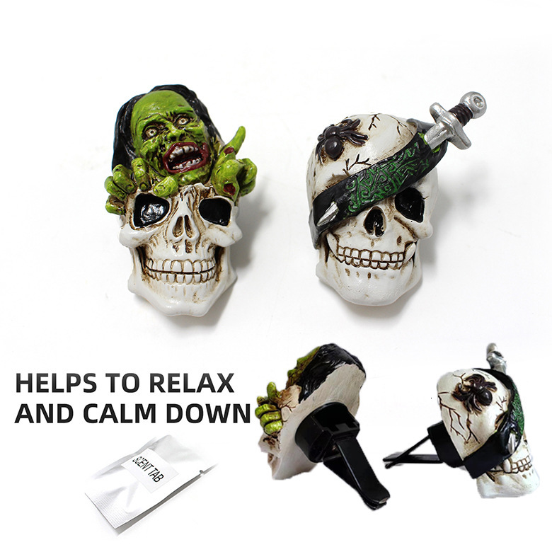 Halloween Gift Ideas: Zombie Skull Car Air Freshener, Center Console Vent Decoration, Available In Stock For Wholesale