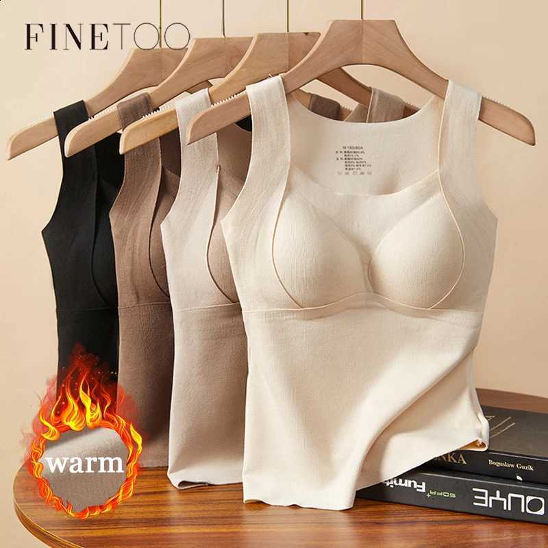 One-Piece Warm Vest With Fixed Built-in Bra Pads Women's Thermal Underwear Vest New Base Layer Heating Top Undershirt Intimate H260916