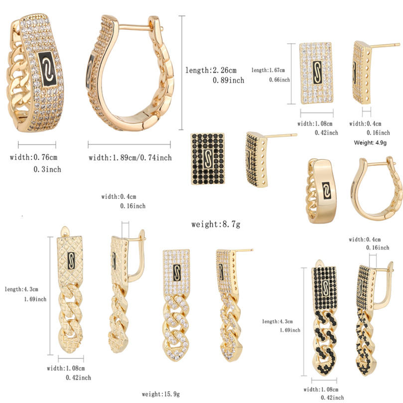 Womens Earrings Chain Style y CZ Sparkling Drop High Quality Fashion Jewelry 260916